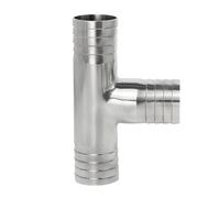 12.7 16 19 25 32 38 45 51mm Hose Tail 304 Stainless Steel Pipe Fitting Tee 3 Ways Connector Splitter (38mm) Plumbing Fittings
