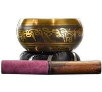 12,7 cm nero campana tibetana [RSB5] -