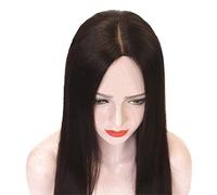 12,7 x 12,7 cm, base di seta, topper per capelli umani con clip, per capelli grigi o diradanti, 55,1 cm, marrone scuro