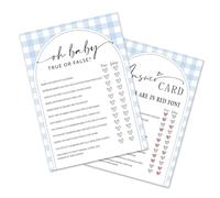 12,7 x 17,8 cm Baby Shower Prediction Cards - Oh Baby True or False? - 30 carte da gioco per bambini e una scheda di risposta, cartoncino spesso, divertente gioco interattivo, adatto per feste di baby