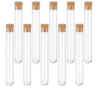 12 * 75mm 10 Pezzi provette tappo sughero,provette plastica,per Decorazione Fiori, Artigianato Fai,bomboniere di nozze, caramelle
