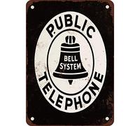 12 * 8 Pollici Kexle Bell System Telefono Pubblico Riproduzione Vintage Metallo Tin Sign es