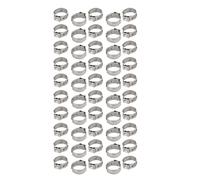 12.8mm-15.3mm 304 Stainless Steel Adjustable Tube Hose Clamps Silver Tone 50pcs