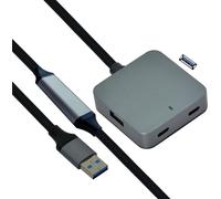 VALUE Hub USB 3.2 Gen1 a 4 porte (2 A + 2 C) con prolunga, nero, 10 m