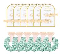 12 accessori per capelli in morbido raso di seta, elastici per capelli, fermagli per capelli per addio al nubilato, bomboniere per donne e ragazze (oro e verde salvia)