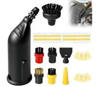 12 accessori per pulizia a vapore, spazzola rotonda, spazzola piatta, ugello curvo, panno di pulizia, ugello per raschietto, compatibile con pulitore a vapore Kärcher SC1 SC2 SC3 SC4 SC5 CTK10 CTK20