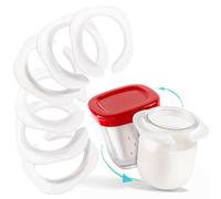 12 adattatori per vasetti di yogurt tipo lattiero-lattiero-caseario - Rendi i tuoi vasetti compatibili con il tuo yogurtiera SEB multidelices | Vestibilità perfetta e riutilizzabile (coperchi non