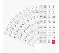 12 adesivi per la data del planner mensile, 365 adesivi numerici giornalieri, accessori decorativi per il planner per personalizzare i planner non datati, calendario