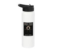 12 agosto Astronomy Total Solar Eclipse Occhiali da sole gatto nero Stainless Steel Insulated Water Bottle