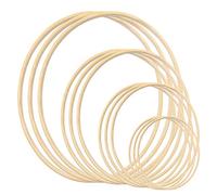 12 Anelli a Cerchio Bambù Macrame Anelli Legno Floreale Cerchi Acchiappasogni Legnoper Decorazioni fai da te, ghirlande, acchiappasogni e lavori artigianali (15 cm/20 cm/25 cm/30 cm)