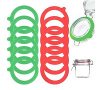 12 Anelli In Gomma Per Conserve, 95 X 73mm, Coperchi Di Ricambio Per Barattoli Di Conserve, Anello Di Tenuta Per Vasetti Di Vetro, Guarnizioni Ermetiche In Silicone Di Ricambio (Verde Rosso)