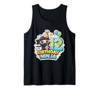 12 Anni Compleanno Ninja Ragazzi Dodici 12 ° Festa Dodicesimo Canotta