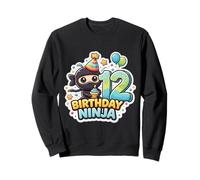 12 Anni Compleanno Ninja Ragazzi Dodici 12 ° Festa Dodicesimo Felpa