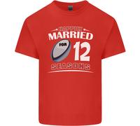 12 Anno Matrimonio Anniversario 12th Rugby Uomo Cotone T-Shirt