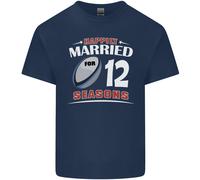 12 Anno Matrimonio Anniversario 12th Rugby Uomo Cotone T-Shirt