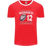 12 Anno Matrimonio Anniversario 12th Rugby Uomo Ringer Fotl