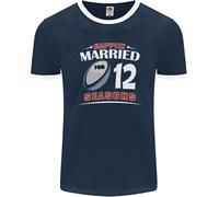 12 Anno Matrimonio Anniversario 12th Rugby Uomo Ringer Fotl