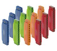 12 Armoniche a Bocca Diatonica 10 Fori Do Maggiore per Bambini Plastica Colorato