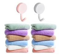 12 asciugamani per neonati e 2 ganci, asciugamani in velluto corallo, piccoli asciugamani assorbenti per lavare viso e mani, asciugamani in microfibra, adatti per ragazzi e ragazze (25 x 25 cm).