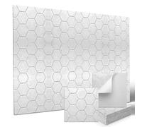 12 assorbitori acustici, autoadesivi, assorbitori acustici, 30 x 30 x 0,9 cm, in feltro per pareti, soffitto, porta, pannelli acustici bianchi, studio, soggiorno, cameretta dei bambini, ufficio