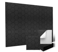 12 assorbitori acustici, autoadesivi, assorbitori acustici, 30 x 30 x 0,9 cm, in feltro per pareti, soffitto, porta, pannelli acustici bianco, studio, soggiorno, cameretta dei bambini, ufficio (nero)