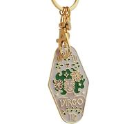 12 Astrology Signs Enamel Charm, Vintage Illustrated Zodiac Keychain, Unique Vintage Keyring, For Giving To Friends And Family (Virgo)