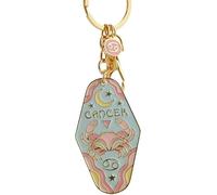 12 Astrology Signs Enamel Charm, Vintage Illustrated Zodiac Keychain, Unique Vintage Keyring, For Giving To Friends And Family (Cancer)