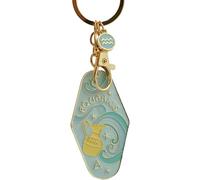12 Astrology Signs Enamel Charm, Vintage Illustrated Zodiac Keychain, Unique Vintage Keyring, For Giving To Friends And Family (Aquarius)