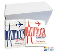 12 aviator Carte da Gioco Mazzi Pinochle Standard Indice 6 Blu 6 Rosso Poker Box