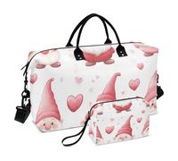 12 bagagli borsa da viaggio pernottamento weekender borse sport allenamento borsa con cinghia regolabile per escursionismo pieghevole, Cartoon carino rosso nani di Natale, 1 size