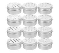 12 barattoli rotondi in alluminio: contenitori ricaricabili da 80