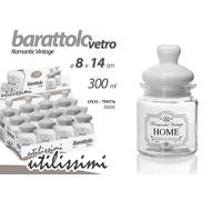 12 BARATTOLO CUCINA CUORE VETRO TAPPO BIANCO BOMBONIERA ROMANTIC VINTAGE 14cm