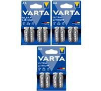 12 Batterie VARTA Ultra Lithium AA Pile Litio Stilo Mignon 1,5V Foto Flash Gps