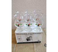 12 Bicchieri Calici Di Vetro Pubblicitari Birra Belga La Chouffe Da 25 CL Nuovi