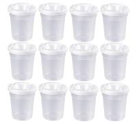 12 bicchieri di vernice senza fuoriuscite, con coperchio, bianchi, 8,6 x 5,6 cm, a prova di perdite, bicchieri per acquerelli per giovani artisti, tazze per pennelli per pittura fai da te e aule