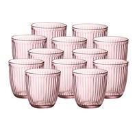 12 Bicchieri rosa Eleganti in Vetro 26 cl per Ogni Tavola e Occasione in casa