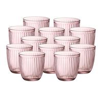 12 Bicchieri rosa Eleganti in Vetro 26 cl per Ogni Tavola e Occasione in casa o bar hotel ristorante per Stile Raffinatezza