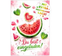 12 biglietti di invito per compleanno dei bambini, motivo anguria, per bambini e bambine, i biglietti sono l'invito per feste estive per bambini, compleanno, spiaggia, frutta, festa in spiaggia