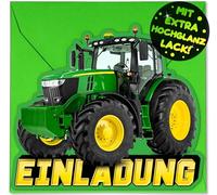 12 biglietti di invito per il compleanno dei bambini e le 12 buste - i biglietti per feste sono il trattore di invito, per bambini, compleanni, fattoria, feste per bambini