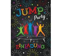 12 biglietti d'invito per compleanno dei bambini, jump trampolino, ragazza e ragazzo, inviti di compleanno