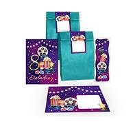 12 biglietti d'invito per l'8° compleanno dei bambini, cinema, 8° compleanno, ragazze, ragazzi cinema, 12 buste, 12 sacchetti/petrolio, 12 adesivi, 12 segnalibri