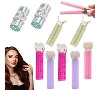 12 bigodini, 6 colori, set di bigodini piccoli autoadesivi, per capelli senza calore, bigodini corti durante la notte, per donne salone barbiere parrucchiere