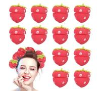 12 bigodini alla fragola senza calore, bigodini in schiuma alla fragola, bigodini alla fragola durante la notte, bigodini alla fragola, schiuma per bellissimi ricci, parrucchieri, uso domestico
