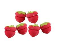 12 bigodini per capelli a fragola, senza calore, da donna, in schiuma, per la notte, auto-aderenti, strumenti per lo styling dei capelli (6 pezzi, 1)