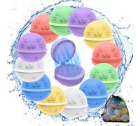 12 bombe ad acqua riutilizzabili, con chiusura automatica, giocattolo estivo per bambini, giocattolo per la piscina per bambini, giocattolo per l'acqua