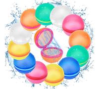 12 bombe d'acqua riutilizzabili bombe d'acqua magnetiche con chiusura automatica, bombe d'acqua ricaricabili per bambini e adulti, palloncini bombolette d'acqua per esterni