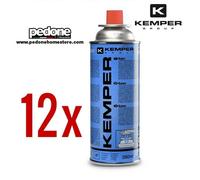 12 BOMBOLETTA GAS BUTANO 390 ML 227 GR RICARICA KEMPER FORNELLO CAMPEGGIO TRASPO