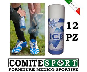 12 BOMBOLETTE GHIACCIO SPRAY 400 ML EFFETTIVI PER CALCIO/RUGBY E ALTRI SPORT
