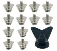 12 borchie antiscivolo per scarpe da calcio, per stivali da terra ferma, set di borchie coniche in plastica, per uomini e donne, vite da 5 mm, 13 mm, 16 mm (13 mm)