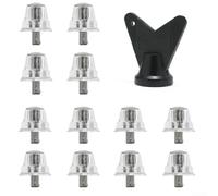 12 borchie per scarpe da calcio, in lega di alluminio, antiscivolo, con impugnatura stabile, per scarpe da rugby ed escursionismo sull'erba (13/15 mm trasparente)